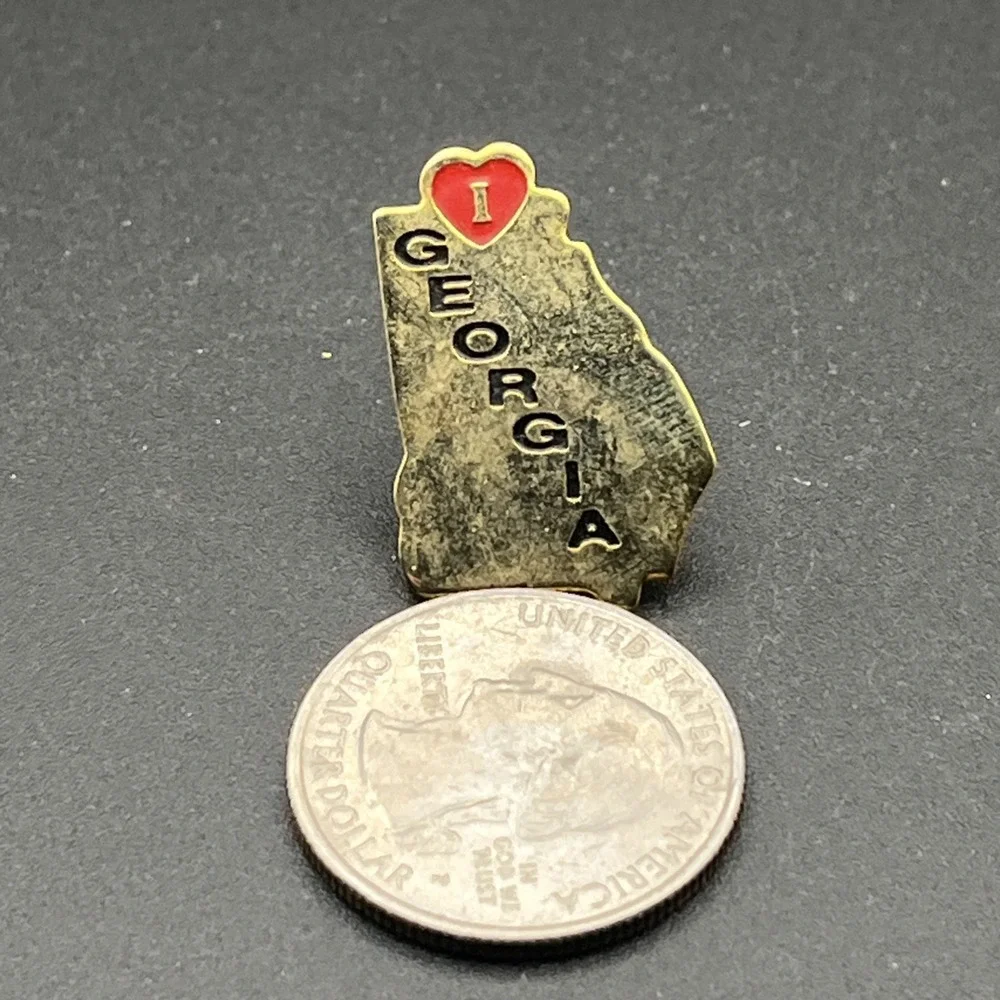 I Heart Love Georgia State Outline United States Of America‎ Lapel Hat Pin
